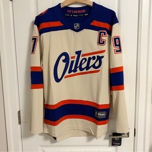 BNWT Authentic Fanatics Edmonton Oilers Connor McDavid Alternate Jersey Large